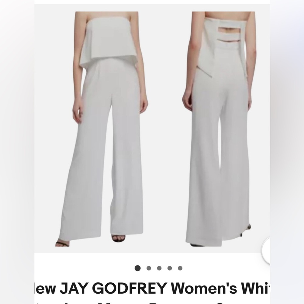 Jay Godfrey white strapless jumpsuit size 2